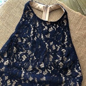 Do + Be Backless Lace High Neck Mini Dress Size L